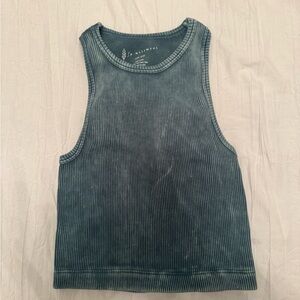Free People Movement Blue Ribbed Tank Top (Xs/S)